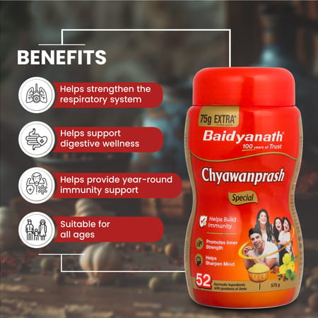 Baidyanath Chyawanprash Special | Ayurvedic Immunity Booster | 500g With 75g Extra