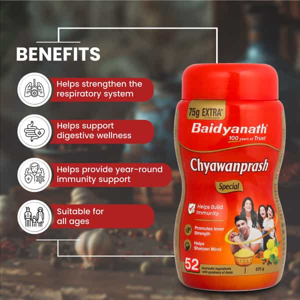 Baidyanath Ayurved Chyawanprash Special 500G + 75G Extra | Immunity Booster