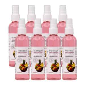 Maxisoft Fruit Basket Sanitizer Spray | Aloe Vera Neem & Vitamin E (120 Ml Pack Of 8)