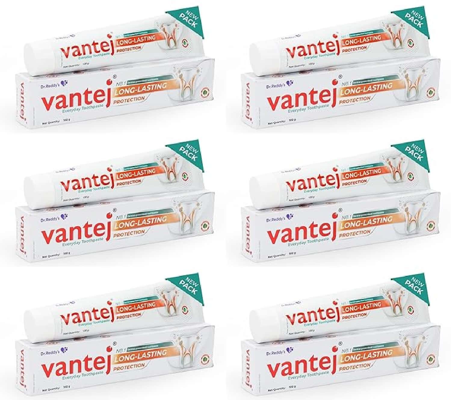 Vantej Tooth Sensitivity Toothpaste | White - 100g X Pack Of 6