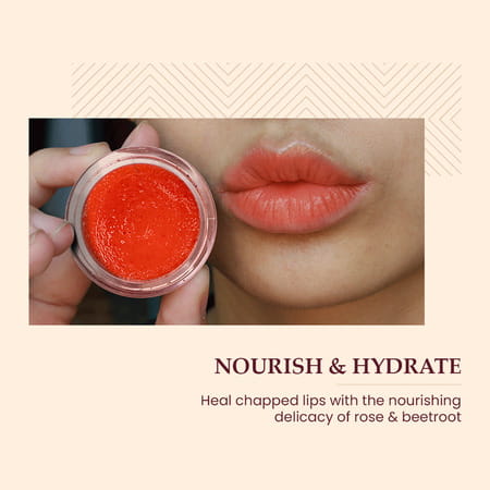 Mother Sparsh Rose & Beetroot Lip Balm For Dry & Chapped Lips -10 Gm