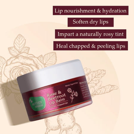 Mother Sparsh Rose & Beetroot Lip Balm For Dry & Chapped Lips -10 Gm