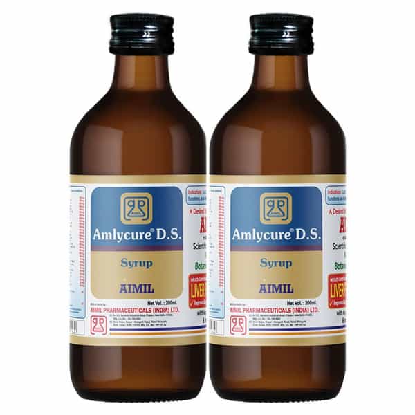 Aimil Amlycure D.s. Syrup For Liver Health Natural Liver Herbal Tonic | (Pack Of 2 | 200 Ml Each)