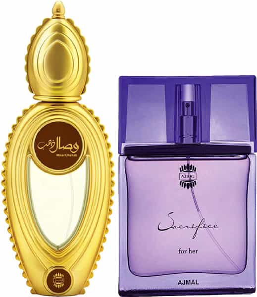 Ajmal Wisal Dhahab Edp 50Ml Perfume For Men And Sacrifice For Her Edp 50Ml Perfume For Women