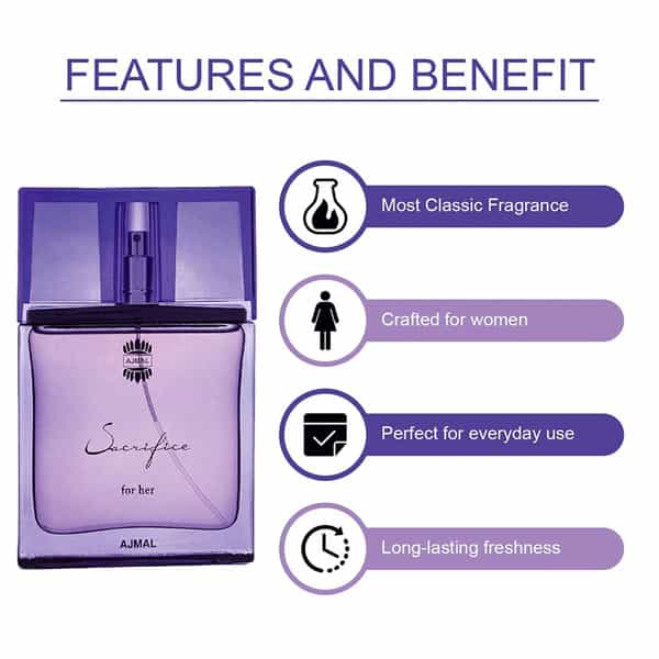 Ajmal Wisal Dhahab Edp 50Ml Perfume For Men And Sacrifice For Her Edp 50Ml Perfume For Women
