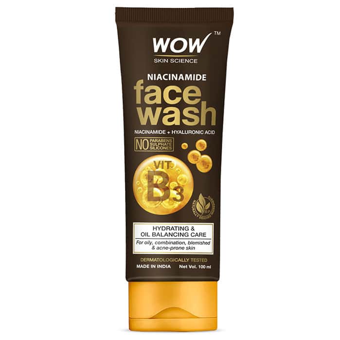 Wow Skin Science Niacinamide Face Wash For Blemishes | Oil Control & Acne Spots - 100ml Tube