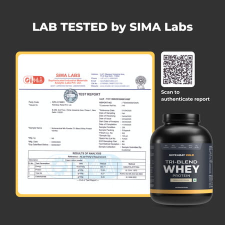 Nutrabay Gold Tri-Blend Whey Protein Vanilla Ice Cream - 2kg