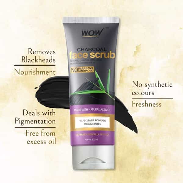 Wow Skin Science Activated Charcoal Face Scrub 100 Ml