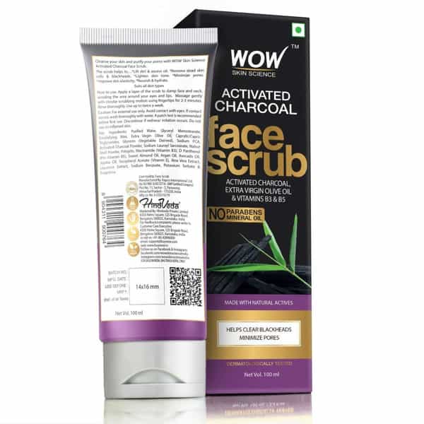 Wow Skin Science Activated Charcoal Face Scrub 100 Ml