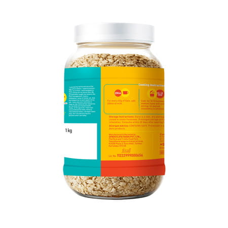 Yoga Bar 100% Rolled Oats Jar Gluten Free 1Kg