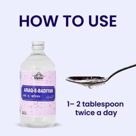 Cipzer Arq-E-Badiyan 500ml | Supports Liver & Stomach Health (Pack Of 1)