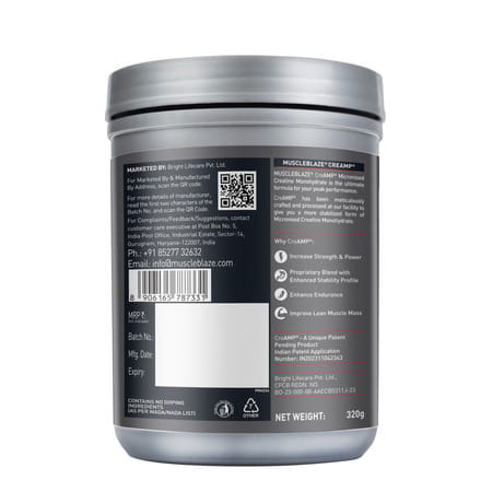 Muscleblaze Creatine Monohydrate Creamp (Sunset Mango | 80 Servings | 320G)