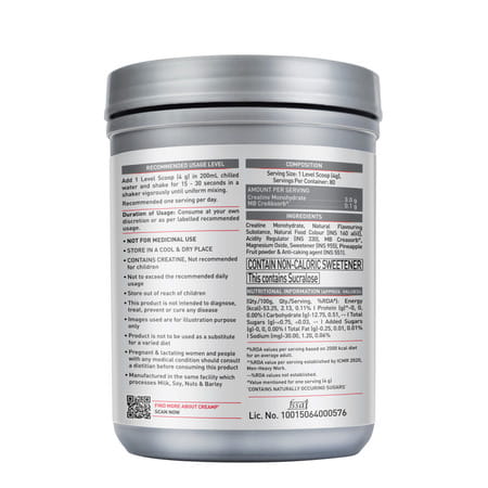 Muscleblaze Creatine Monohydrate Creamp (Sunset Mango | 80 Servings | 320G)