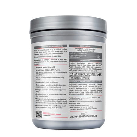 Muscleblaze Creatine Monohydrate Creamp With Creabsorb (Sunset Mango 280g - 62 Servings)