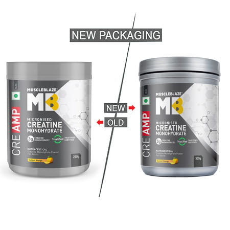 Muscleblaze Creatine Monohydrate Creamp With Creabsorb (Sunset Mango 280g - 62 Servings)