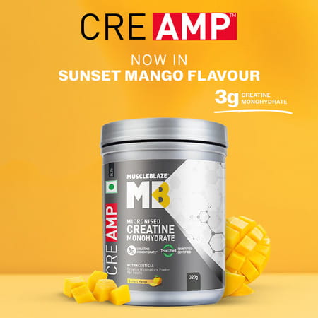 Muscleblaze Creatine Monohydrate Creamp With Creabsorb (Sunset Mango 280g - 62 Servings)