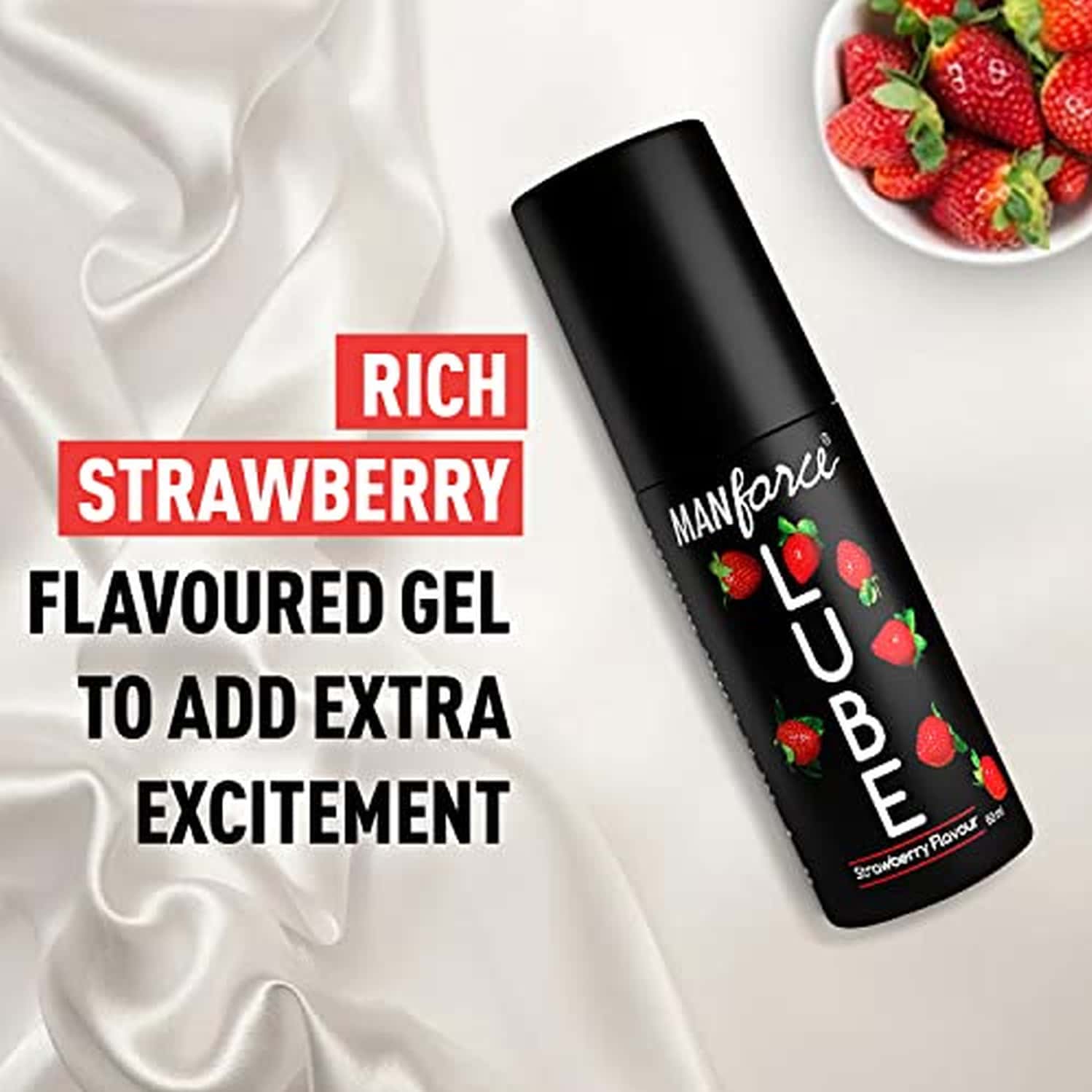 Manforce Lube Lubrication Gel For Unisex Water-based Gel Strawberry Flavoured 60ml X Pack Of 3