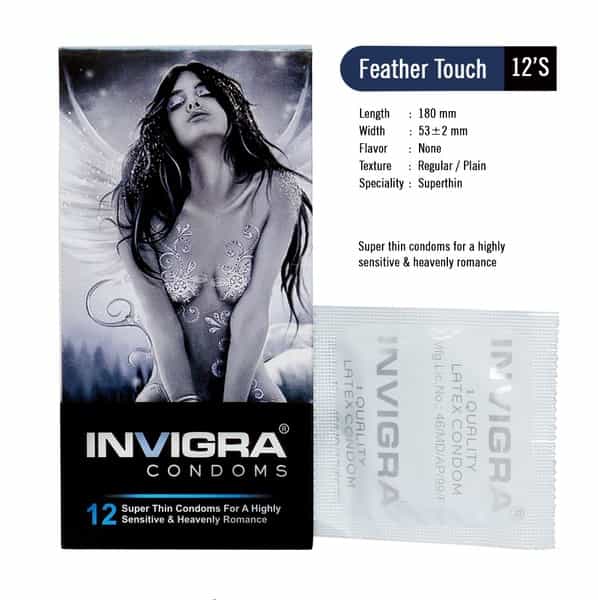 Invigra Feather Touch Condoms - 12 Condoms