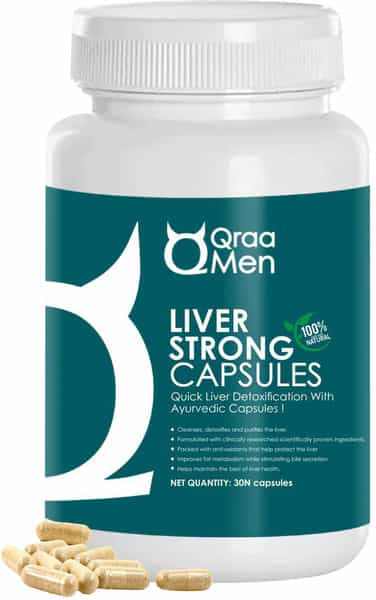 Qraa Men Liver Strong Capsules For Cleanses | Detoxifies And Purifies The Liver- 30 Capsules