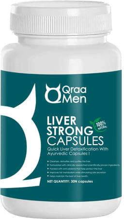 Qraa Men Liver Strong Capsules For Cleanses | Detoxifies And Purifies The Liver- 30 Capsules