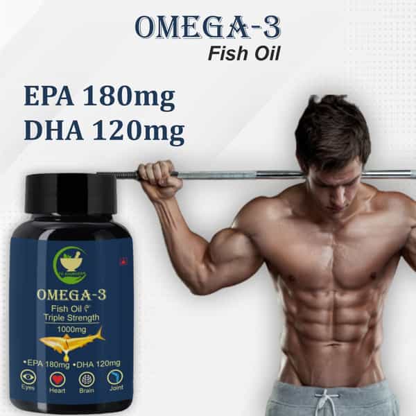 Fij Ayurveda Triple Strength Omega 3 Fish Oil - 1000Mg (180 Mg Epa & 120 Mg Dha) - 60 Capsules