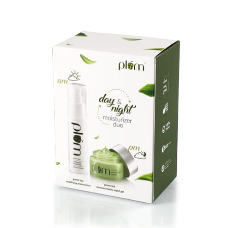 Plum Green Tea Moisture Duo Gift Set - Day Cream & Night Gel| Fights Acne | Maximum Hydration