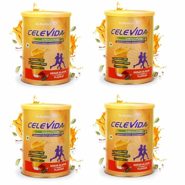 Celevida Nutrition Health Drink Kesar Elaichi Flavour 400G X Pack Of 4 Nutrition Drink