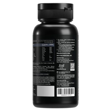 Nutrabay Pro Zinc Magnesium With Vitamin B6 (Zma) | Anti Stress & Anxiety Relief - 60 Veg Tablets