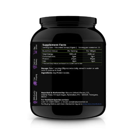 Natures Velvet Soy Protein | Vegetarian And Natural | 1000 Gms