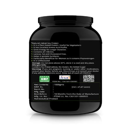 Natures Velvet Soy Protein | Vegetarian And Natural | 1000 Gms
