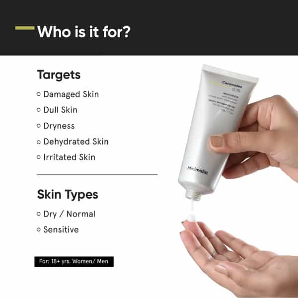 Ceramides 0.3% + Bisabolol Strengthens And Repair Skin Barrier | Hydrates & Soothes | Dry Skin - 50G