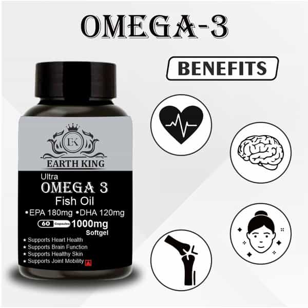 Earth King Ultra Omega 3 Fish Oil - 1000Mg - 60 Softgel Capsules