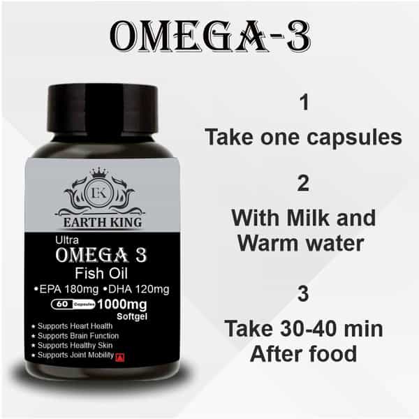 Earth King Ultra Omega 3 Fish Oil - 1000Mg - 60 Softgel Capsules