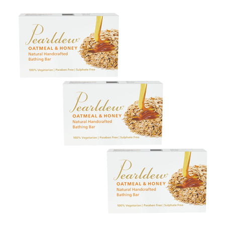 Pearldew Oatmeal & Honey Bathing Bar 75 Gm | Aloe & Butters | No Paraben (Pack Of 3)
