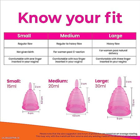 I-Activ Menstrual Cup For Women | 100% Silicone| 8-10 Hrs Protection | Medium Size | Pack Of 2