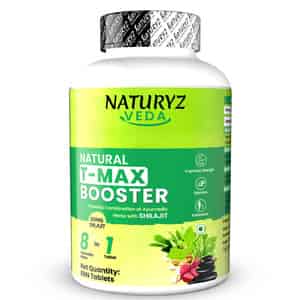 Naturyz Veda T-max Booster Pure Shilajit Ashwagandha For Strength | Stamina | Vitality - 60 Tablets