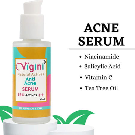 Vigini Anti-Acne Oil Control Foaming Toner Facewash 150ml|Serum 30ml|Day Night Spot Pimples Gel 50ml