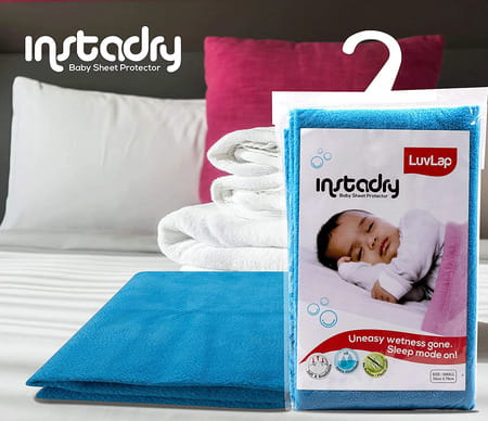 Luvlap Instadry Extra Absorbent Dry Sheet/Bed Protector Royal Blue 0m+ Medium 70x100