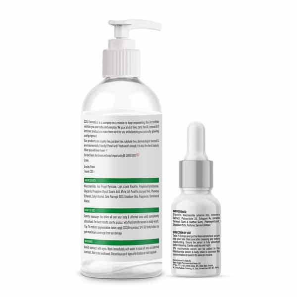 Cgg Cosmetics Niacinamide Serum In Body Lotion - Bodywash With Free Niacinamide Serum Combo 200 Ml