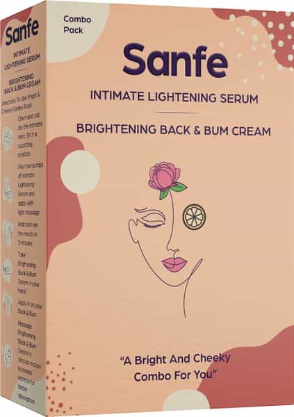 Sanfe Bright And Cheeky Combo(Intimate Lightening Serum 50 Gm +Brightening Back & Bum Cream 50 Gm)