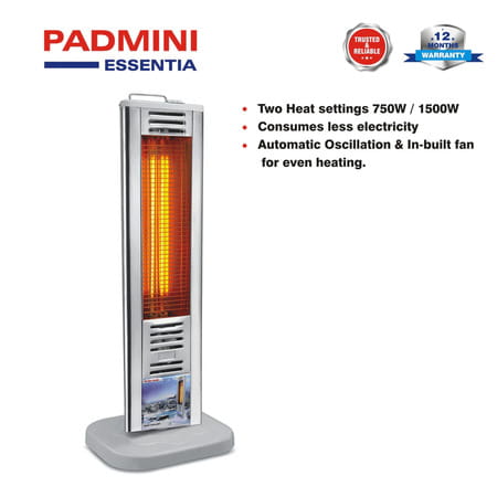Padmini Essentia Tower Heater Quartz With Fan