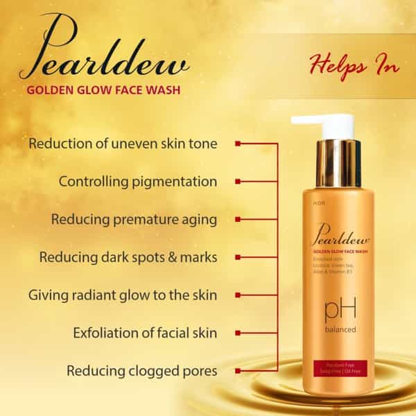Pearldew Golden Glow Face Wash 100 Ml | Regain Your Glow With Green Tea | Aloe (Pack Of 1)