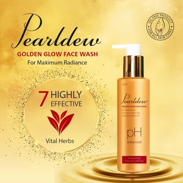 Pearldew Golden Glow Face Wash 100 Ml | Regain Your Glow With Green Tea | Aloe (Pack Of 1)