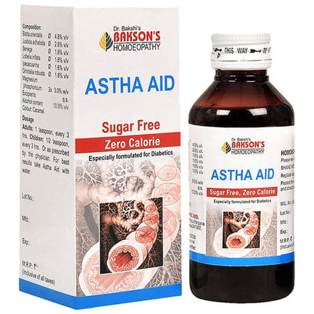 Baksons Homoeopathy Astha Aid Syrup Sugar Free 115 Ml