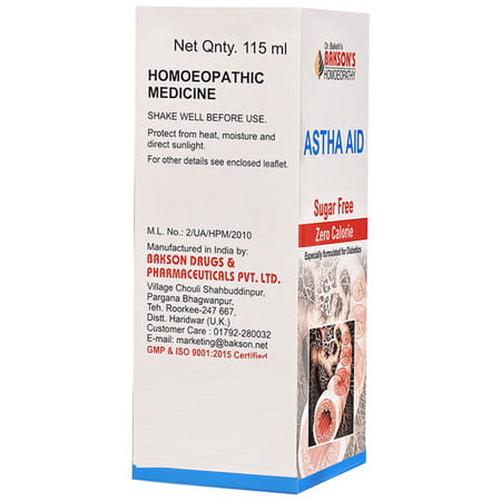 Baksons Homoeopathy Astha Aid Syrup Sugar Free 115 Ml