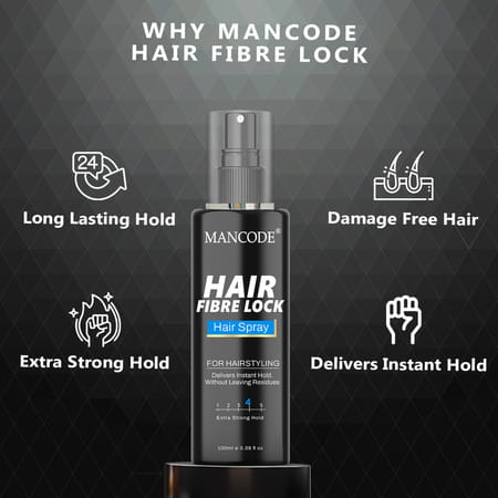 Mancode Hair Fiber Building Fiber 20Gm & Hair Fibre Lock Spray 100Ml Pack Of 2