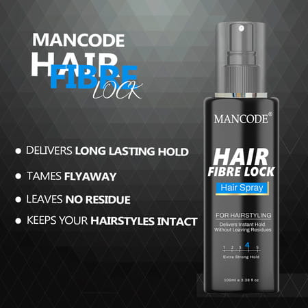 Mancode Hair Fiber Building Fiber 20gm & Hair Fibre Lock Spray 100ml Pack Of 2