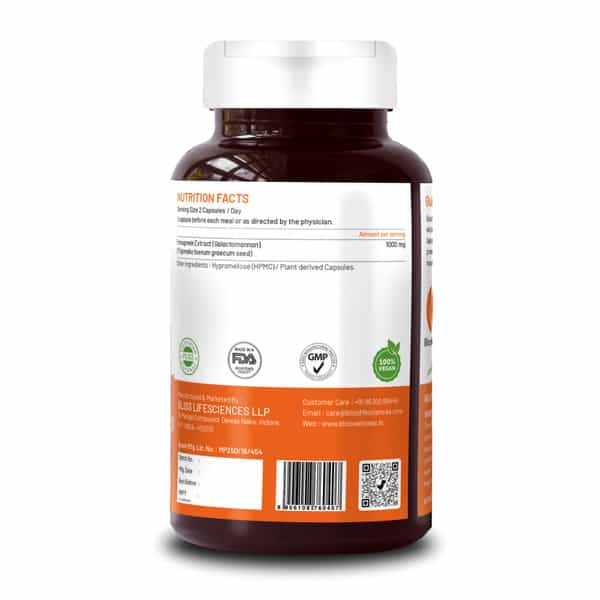 Bliss Welness Fenugreek Galactomannan For Sugar Weight&Gut Supplement For Men & Women-60 Veg Capsule