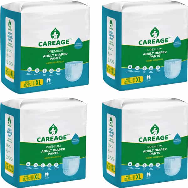Careage Premium Adult Diaper Pants | Unisex | Waist Size (39-65 Inches) - Xl (40 Pieces)