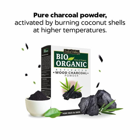 Indus Valley 100% Natural Activated Charcoal Powder Ideal For Skin Removes Dead Skin - 100g